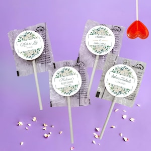 Caramelos personalizados para bodas, Nikkah, fiestas de ceremonia Roka / Caramelos de corazón personalizados, regalos, decoración de mesa para invitados y eventos Anand