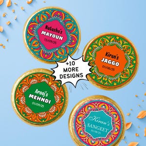 Personalized Chocolate Wedding Favours for Sangeet party, Jaggo night, Mehndi Bazaar decoration, Mayoun Favors, Table Decor ideas for guests