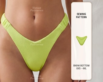 Cartamodello per slip bikini: costumi da bagno, taglie dalla XXS alla XXXL (PDF digitale)