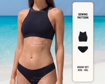 Modello bikini: bikini, costume da bagno, costume intero, dalla XXS alla XXXL (PDF digitale)