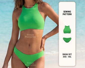 Modello bikini: bikini, costume da bagno, costume intero, dalla XXS alla XXXL (PDF digitale)
