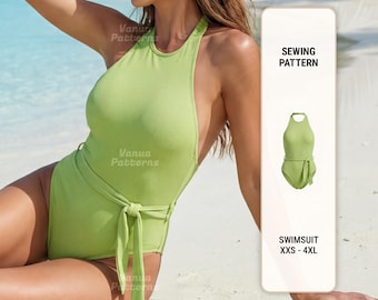 Cartamodello per costume da bagno: bikini, costume intero, taglie dalla XXS alla XXXL (PDF digitale)