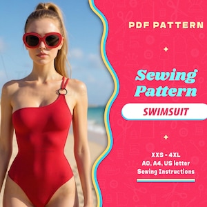 Bikini sewing pattern | swimsuit and swimwear sewing pattern | Multiple sizes XXS to 4XL | Digital PDF beginner friendly pattern