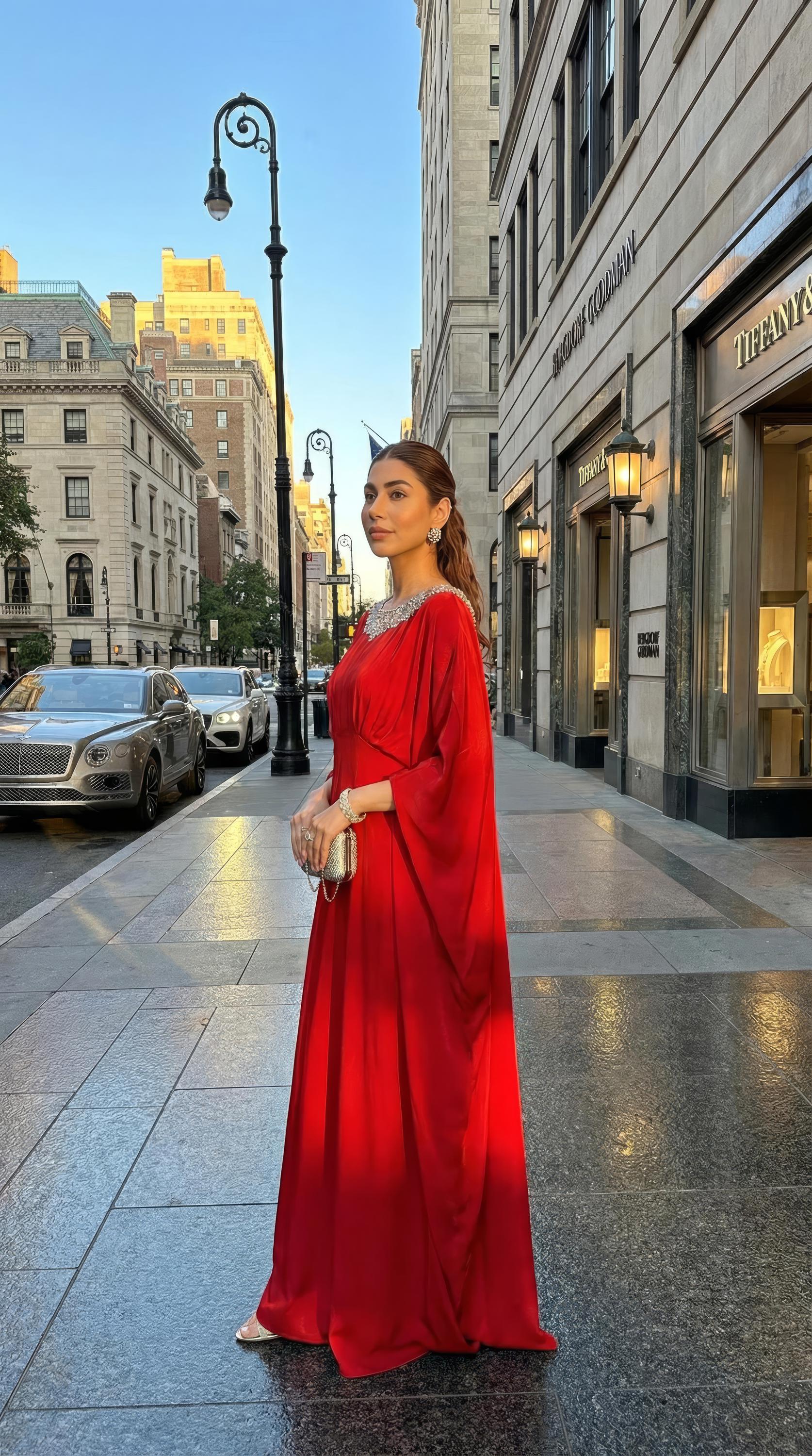 red cape dress long Long Red Dress with Cape