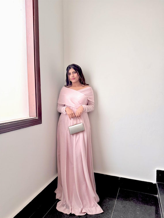 chinese dress ladies Off the Shoulder Hot Pink Mermald Lace Layered Prom Dresses, Hot Pink –  jbydress