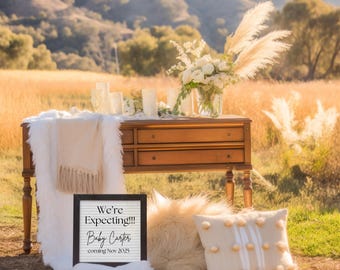 Neutral Pregnancy Announcement: Husband & Parents (Digital Download)