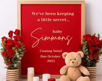 Digital Pregnancy Announcement: Husband, Parents, Neutral Design (Instant Download)