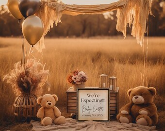 Digital Pregnancy Announcement: Neutral Baby Reveal (Instant Download)