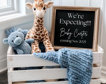 Customizable Baby Announcement: Holiday Reveal, Editable Template (Digital Download)