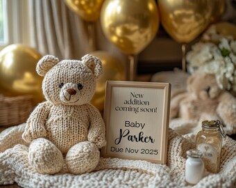 Pregnancy Announcement: Neutral Baby Reveal (Digital Download)