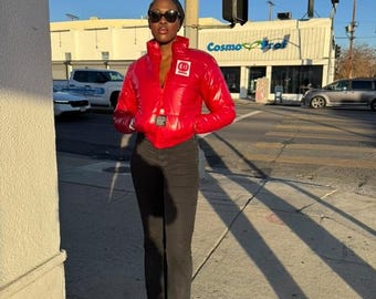 Giacca corta a bolle rosse