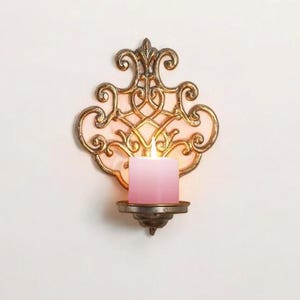 Wall-Mounted Candle Holder Sconce – Vintage Iron Scrollwork Design for Elegant Ambiance, Home Décor, Wall Décor, Antique Style, Rustic Charm