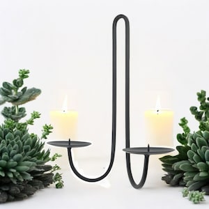 Wall Mounted Rustic Candle Sconce, Candle Wall Light, Decorative Wall, Candle Holder Sconce, Two-Arm Iron Chandelier, Wall Sconce Lighting