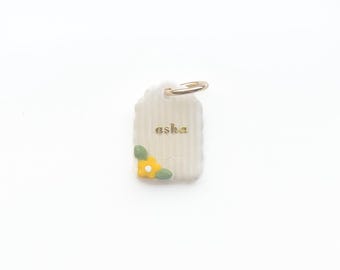 Simple Spring Flower Name Tag | WistfulStudio X TBA Collaboration TAG ONLY | Polymer Clay Pet I.D Tag