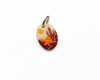 Desert Trails Tag | Polymer Clay Pet I.D Tag