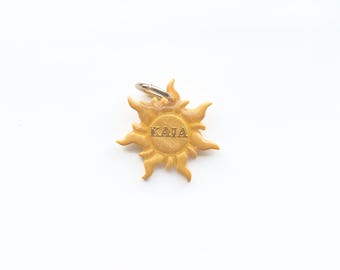 Custom Vintage Sun | Polymer Clay Pet I.D Tag
