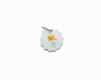 Scalloped Florals | BrownBear X TBA Collaboration TAG ONLY | Polymer Clay Pet I.D Tag