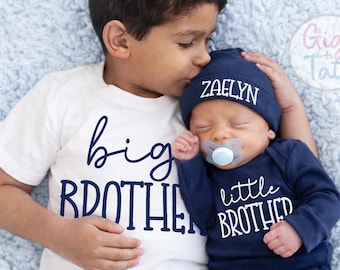 Personalized Little Brother Outfit, Baby Boy Coming Home Outfit