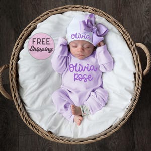 baby girl coming home outfit purple
