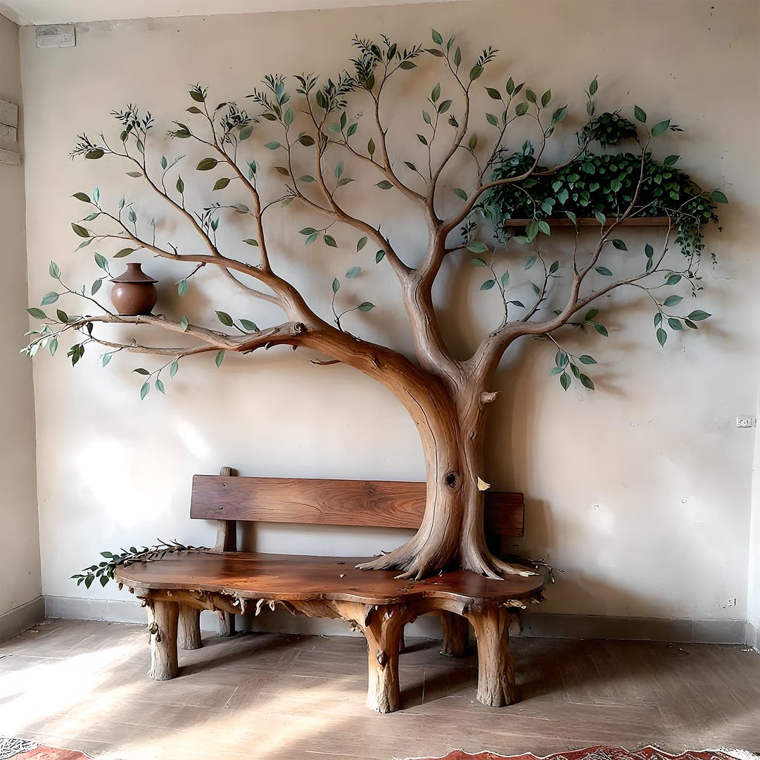 Tree Shaped Wooden Chair Made From Natural Wood for Living Room ...