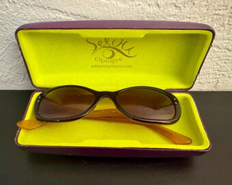 Selima Optique Brown and Caramel Saida Sunglasses with Case