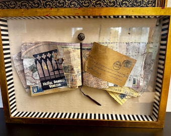 Original Graceann Warn Original Venezia Mixed Media Gilded Box Frame