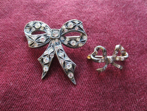 Antique Sterling Silver Ribbon Bow Brooch - image 7