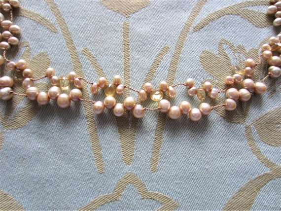 Vintage Double Strand Pearl and Citron Briolette … - image 4