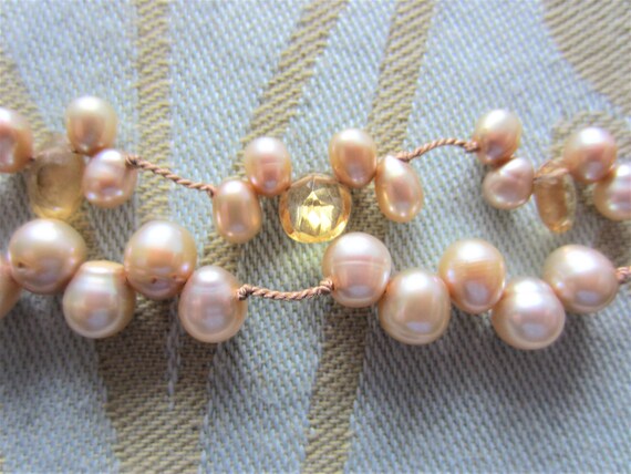 Vintage Double Strand Pearl and Citron Briolette … - image 6