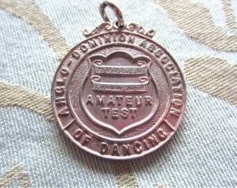 Vintage Silver Amateur Modern Ballroom Dance Award Pendant