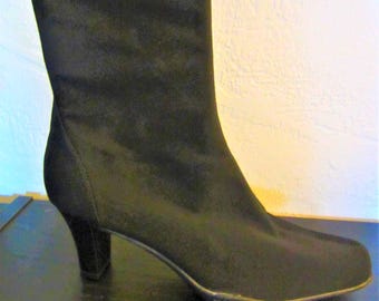 Aerosoles Black Ankle Mid Height Heel Boots