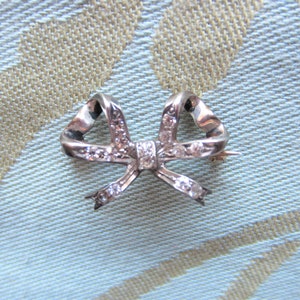 Antique Sterling Silver Ribbon Bow Brooch