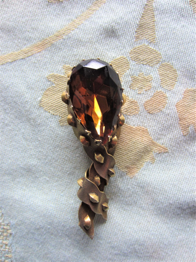 Vintage Signed Sandor Rhinestone Brooch Pin