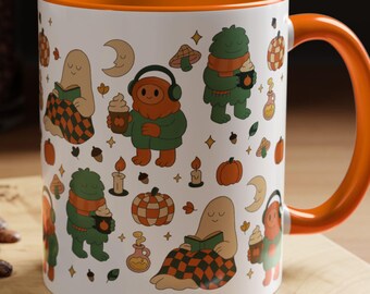 Cozy Ghost Mug: Fall Monster Coffee Cup with Colorful Interior