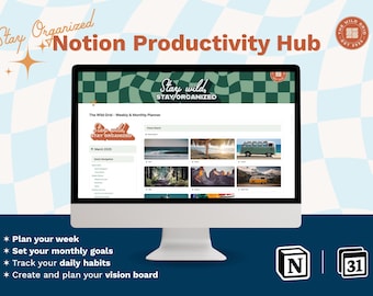 Notion Planner Template: Weekly, Monthly, Habit Tracker (Digital Download)