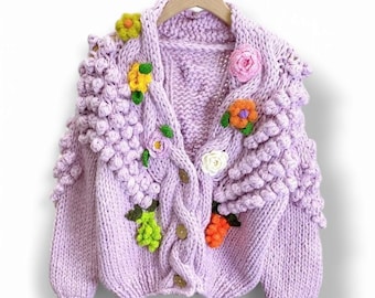 トップス LAD MUSICIAN FLOWER KNIT BIG CARDIGAN LAD MUSICIAN FLOWER KNIT BIG CARDIGAN - メルカリ