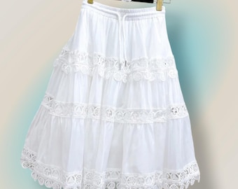 Womens Hollow Out Embroidered Lace Set, Two Piece Women Set, Women Summer 2 Piece Sets, Women Embroidered Lace Tops, Women Pleated Skirts