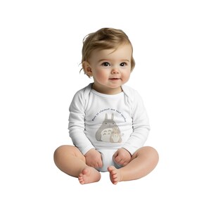 My Neighbor Totoro Bodysuit, Ghibli Inspired Baby Shower Gift, Totoro and Mei Cuddle, Cute Anime Babywear, Japanese Studio Ghibli Clothing image 8