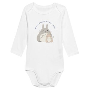 My Neighbor Totoro Bodysuit, Ghibli Inspired Baby Shower Gift, Totoro and Mei Cuddle, Cute Anime Babywear, Japanese Studio Ghibli Clothing image 4