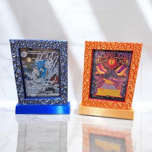 Cadre personnalisé en cristal terastalisé avec affichage par le haut pour cartes Pokémon pour Pokemon Magic the Gathering rouge feu bleu glacier