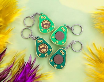 Spinning Avocado Keychain: Motivational 'Do It' Bag Charm