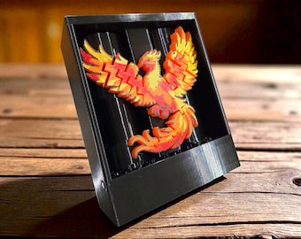 Motorized Phoenix Kinetic Sculpture Stand, USB Desk Toy