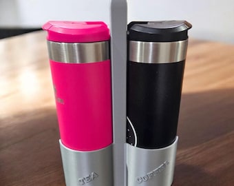 Gepersonaliseerde draagtas voor twee bekers: 16 oz fles koffiekophouder