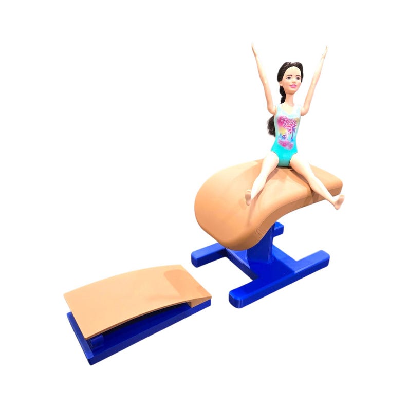 Miniature Gymnastics Vault Table & Springboard 1:6 Scale Dollhouse Toy ...