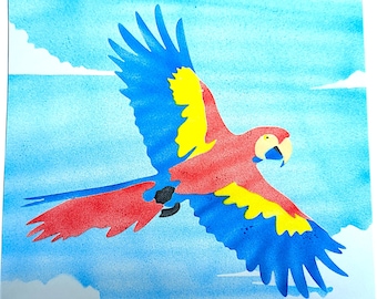 Macaw Stencil Set 7 Piece for Airbrush, Spray Art, and Craft, 9.5 x 8 inches