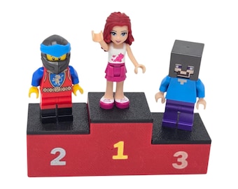 Mini Gymnastics Podium Cute Miniature Sports Award Podium Red Black Top with Gold Silver Bronze Numbers Doll House Accessories 1:38