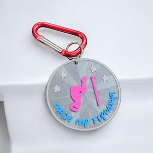 Personalized Gymnastics Skill Charm: Achievement Medal, Gym Bag Tag