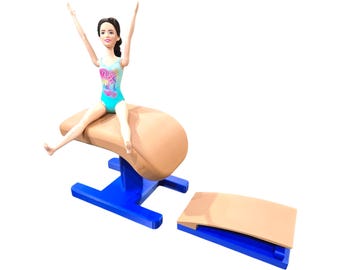 Miniature Gymnastics Vault Table & Springboard 1:6 Scale Dollhouse Toy