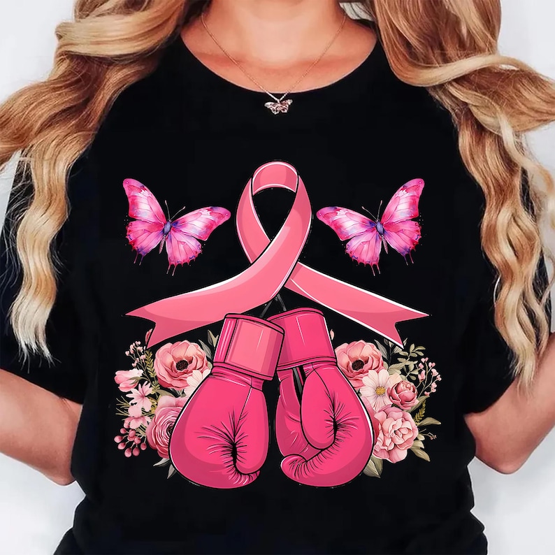 Breast Cancer Awareness PNG Bundle, Pink Ribbon Boxing Gloves Her Fight ...