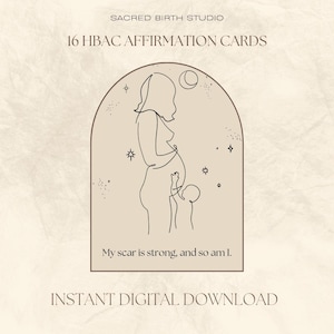 Cartes numériques d'affirmation pour l'accouchement à domicile après une césarienne | de confirmation de grossesse et de naissance | HBAC | Téléchargement numérique
